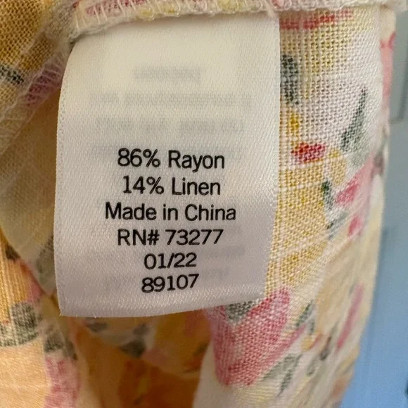 Lauren Conrad XXL Floral Yellow Ruffle Tank Midi Linen Blend Dress Easter Spring - Picture 6 of 7